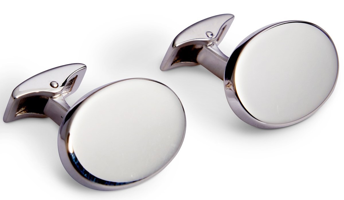 Manschettenknöpfe 925 Silber oval massiv